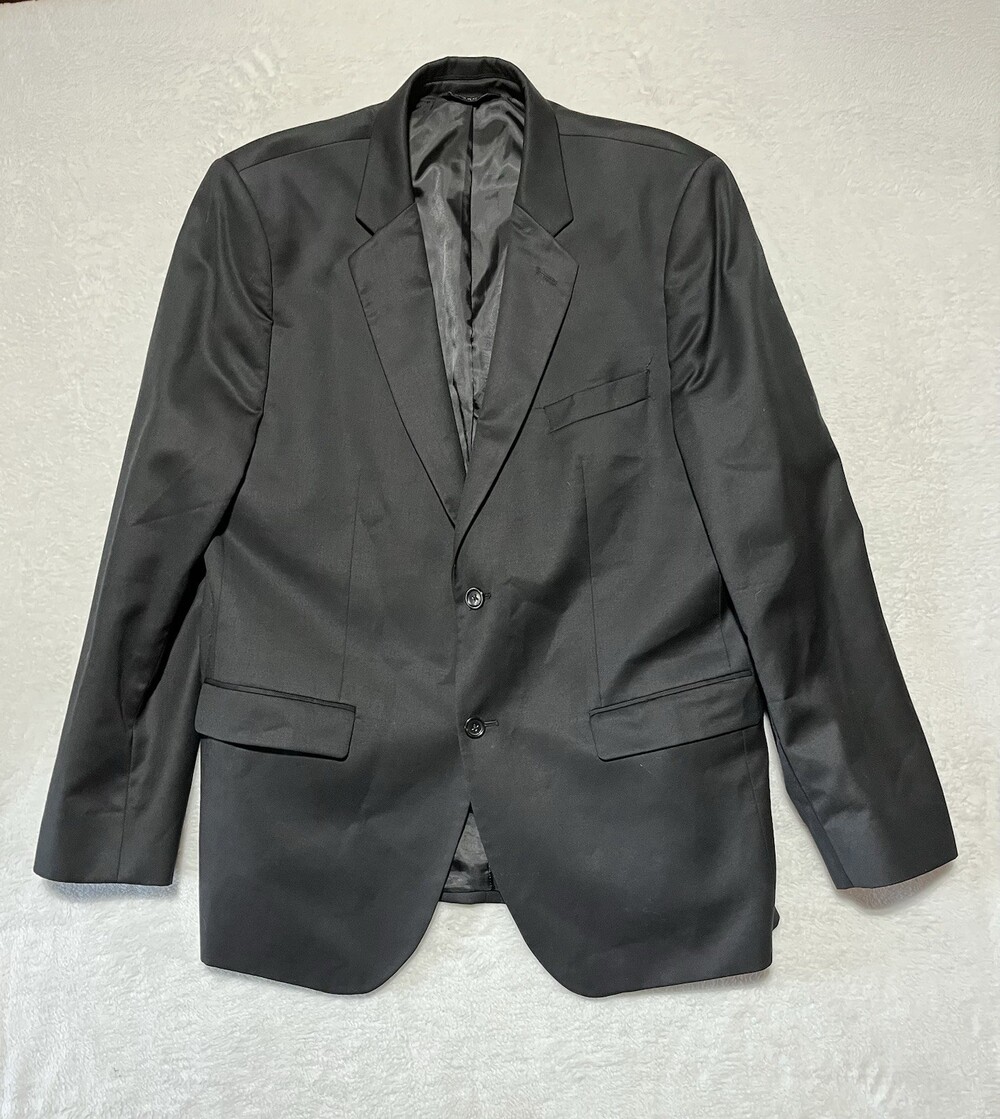 Banana Republic Suit Jacket Mens 46R Tailored Fit Wool Single Breasted Black